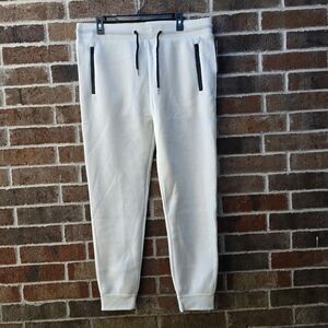 Pure Champ Men’s Joggers Size L NWT Cream Black Accent Athleisure Sweatpants